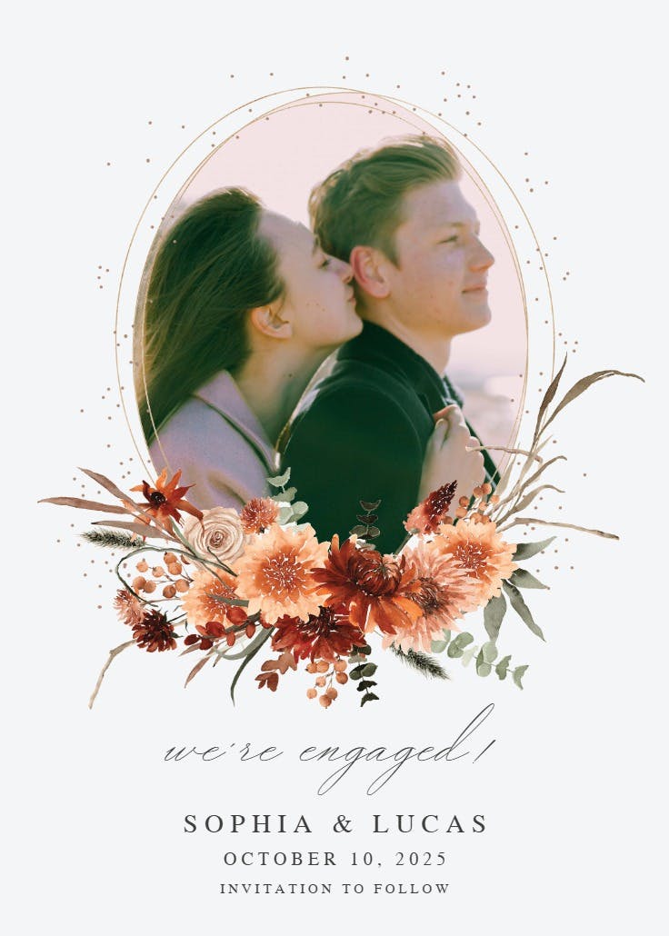 Terracotta flowers - engagement announcement