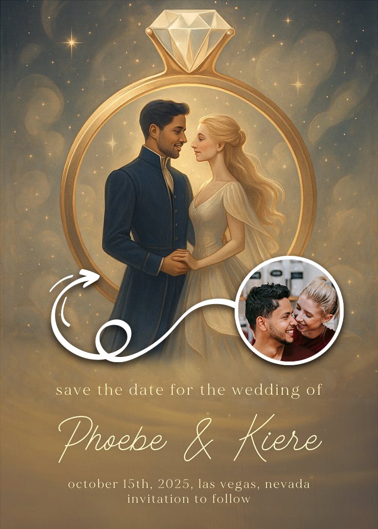 The golden vow - save the date card