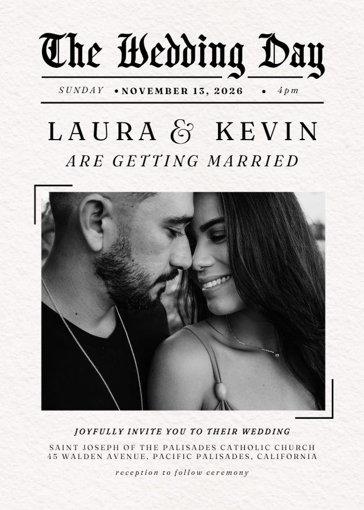 This just in - wedding invitation