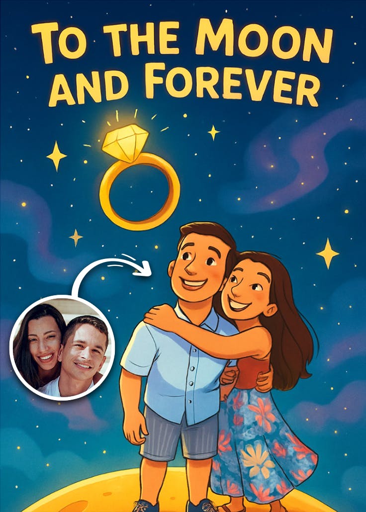 To the moon and forever - engagement congratulations card