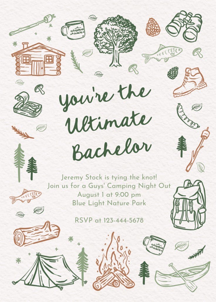 Trailblazing - bachelor party invitation