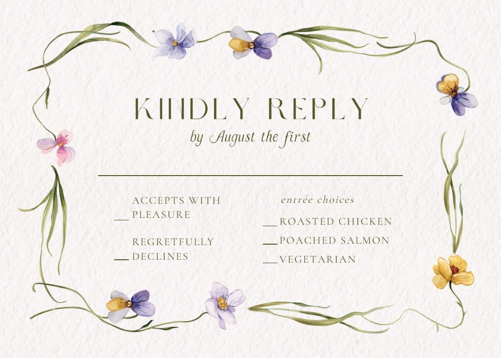 Viola - rsvp card